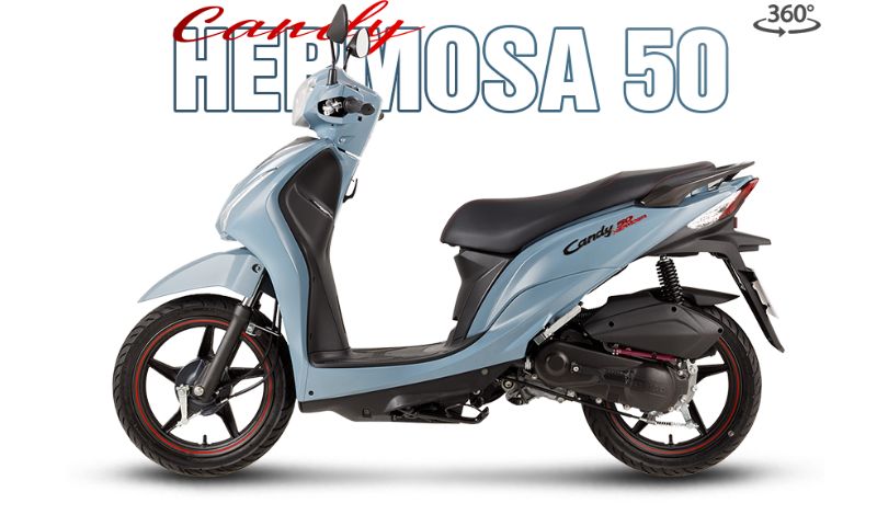 Kymco Candy Hermosa 50cc bản chân chống điện màu xanh xám